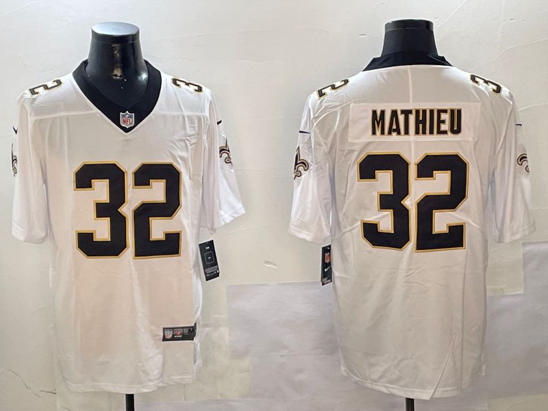 Men New Orleans Saints #32 Mathieu White Second generation 2024 Nike Limited NFL Jersey style 1->new orleans saints->NFL Jersey